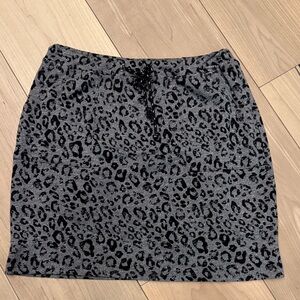 Sundry Black and Gray Leopard Mini Skirt